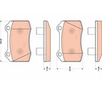Kit de plaquettes de frein, frein à disque GDB1773 TRW pour FORD