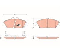 Kit de plaquettes de frein, frein à disque GDB3331 TRW pour HYUNDAI