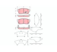 Kit de plaquettes de frein, frein à disque GDB3359 TRW pour SUZUKI SUBARU