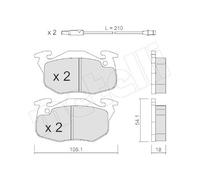 Kit De Plaquettes De Frein Frein À Disque Metelli 22-0037-0 pour Citroën Peugeot