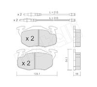 Kit De Plaquettes De Frein Frein À Disque Metelli 22-0037-4 pour Citroën Peugeot