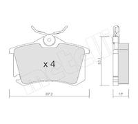 metelligroup 22-0100-5 - Made in Italy - Plaquettes de Frein