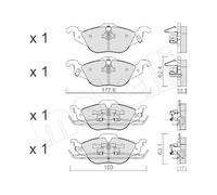 Kit De Plaquettes De Frein Frein À Disque Metelli 22-0257-0 pour Opel Vauxhall