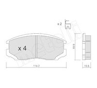 Kit De Plaquettes De Frein Frein À Disque Metelli 22-0382-0 pour Daihatsu
