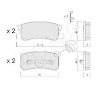 Kit De Plaquettes De Frein Frein À Disque Metelli 22-0400-1 pour Chrysler Dodge