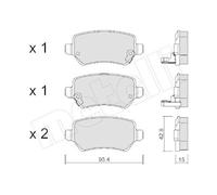 Kit De Plaquettes De Frein Frein À Disque Metelli 22-0542-0 pour Opel Vauxhall