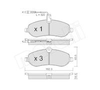 Kit De Plaquettes De Frein Frein À Disque Metelli 22-0707-0 pour Citroën Fiat