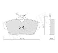 Kit De Plaquettes De Frein Frein À Disque Metelli 22-0712-0 pour Citroën Fiat
