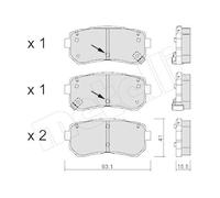 Kit De Plaquettes De Frein Frein À Disque Metelli 22-0725-1 pour Hyundai Kia