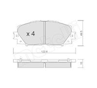 Kit De Plaquettes De Frein Frein À Disque Metelli 22-0745-1 pour Toyota Lexus