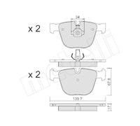 Kit De Plaquettes De Frein Frein À Disque Metelli 22-0773-0 pour Bmw Bentley