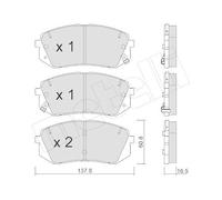 Plaquettes de frein 22-0783-0 METELLI pour KIA HYUNDAI