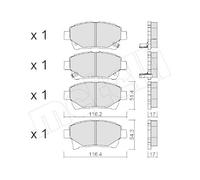 Kit De Plaquettes De Frein Frein À Disque Metelli 22-0877-0 pour Toyota