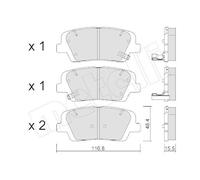 Kit De Plaquettes De Frein Frein À Disque Metelli 22-0901-0 pour Ssangyong Kia