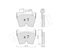 Kit De Plaquettes De Frein Frein À Disque Metelli 22-1043-1 pour Audi