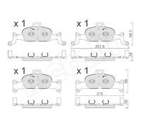 Kit De Plaquettes De Frein Frein À Disque Metelli 22-1126-0 pour Audi VW