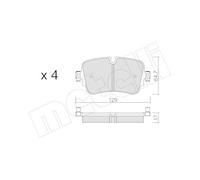 Kit De Plaquettes De Frein Frein À Disque Metelli 22-1130-0 pour Audi VW