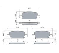 Kit de plaquettes de frein, frein à disque pour BOSCH 0 986 460 086