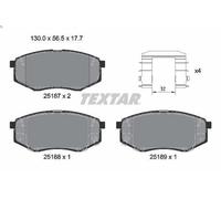 Kit de plaquettes de frein, frein à disque TEXTAR 2518701 pour ix35 2 2010-2015