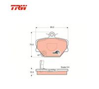 Kit de plaquettes de frein, frein à disque TRW Automotive GDB1365 pour OE