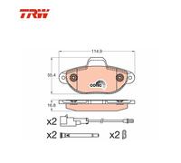 Kit de plaquettes de frein, frein à disque TRW Automotive GDB2041 pour OE