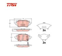 Kit de plaquettes de frein, frein à disque TRW Automotive GDB2344 pour OE
