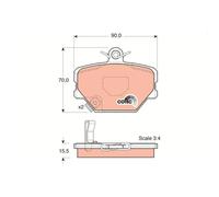 Kit De Plaquettes De Frein Frein À Disque Trw GDB1365 Cotec pour Smart