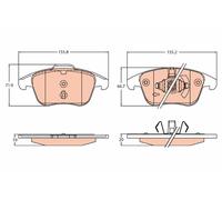 Kit de plaquettes de frein, frein à disque TRW GDB2307 2110592 MEDG9J2K021EE