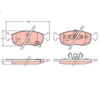 Kit de plaquettes de frein, frein à disque TRW GDB2350 pour YPSILON 1.3 2011-