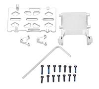 Kit de plate-forme de batterie en alliage en alliage en aluminium HoseOnfn, pour axial SCX24 1/24, avec tour de choc arrière du support ESC et corrosion Ce titre répond aux (Silver)