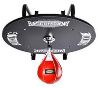 Kit de plate-forme professionnelle de speedball avec roulement à billes rotatif noir et poire de boxe en cuir rouge moyen/appareil de boxe pour montage mural