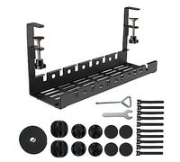 Kit de Plateau de Gestion des Câbles sous Bureau, Passe-Câbles Bureau sans Perçage, Câble Management Bureau Support de Câble Organisateur de Fil en Acier