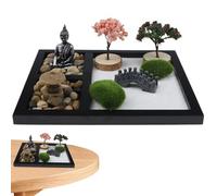 Kit de plateau de sable de méditation pour jardin zen de bureau, artisanat miniature | Décoration artistique zen pour entreprise, lieu de travail, salle d'étude, maison
