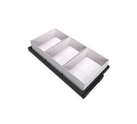 Emuca - Kit d'un Plateau avec 3 paniers de Rangement et glissières à Fermeture Douce pour armoires, réglable, Module 900mm, Noir texturé