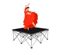 Kit de Plateformes de scène Pliables et Portables Robustes - Pack de 1, 2, 3 ou 4 pour Spectacles de Groupe et de Maison de Jeu pour Enfants - Élévateurs de scène connectables (Pack de 3, H