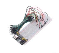 Kit de platine d'expérimentation 830 trous avec module d'alimentation noir et 65 fils colorés pour câbles de démarrage, expériences d'apprentissage électronique pour kit de démarrage