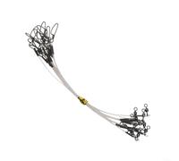 Kit de plomb de pêche en fluorocarbone avec torsions et boutons-pression en métal pour eau salée et eau douce, grand gibier, brochet, bar, truite, résistance d'essai de 9,1 kg à 36,3 kg, longueurs