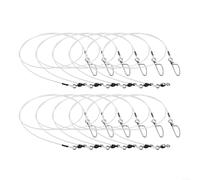 Kit de plomb de pêche en fluorocarbone avec torsions et boutons-pression en métal pour eau salée et eau douce, grand gibier, brochet, bar, truite, résistance d'essai de 9 kg à 36,3 kg, longueurs
