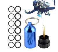 Kit de plongée 0 anneaux - Accessoire de plongeur miniature portable, pendentif pour sac à dos | Cylindre en aluminium étanche pour ranger les crochets à sec, retrait de médiators en laiton intégré