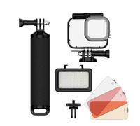 Kit de plongée sous-marin LED 5 W 2700 K 5600 K Batterie intégrée 40 m étanche 7 effets de scène avec bâton flotteur 3 pièces couleur boîtier de caméra de rechange