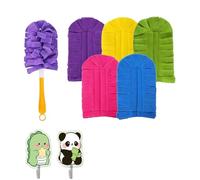 Kit de plumeau électrostatique à 360° avec poignée et recharges, recharges de plumeau réutilisables, Recharge de plumeaux lavables et Robustes(1 Handle+4 Refills)