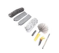 Kit de Plumeau en Microfibre, 9 Pièces, Plumeau Télescopique Extensible, Outil de Rangement de Maison pour Ventilateur de Plafond de Voiture