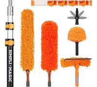 Kit de plumeau Simpli-Magic pour plafonds de 6 m avec Perche télescopique Robuste de 1,5 à 3,5 m, plumeau à Grande portée pour Le Nettoyage, raclette et nettoyant pour vitres.