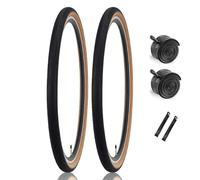Kit de pneus de rechange pour vélo de route amélioré : lot de 2 pneus en nylon résistant aux crevaisons 700 x 35C/38C/40C, valve Schrader 48 mm et paire de leviers pour vélo de montagne, plage