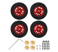 Kit de pneus en caoutchouc de bord de roue de 55 mm avec coupleur contrepoids pour axial scx24 1/24 rc (Rouge)