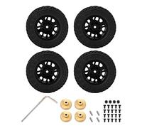 Kit de pneus en caoutchouc de bord de roue de 55 mm avec coupleur contrepoids pour axial scx24 1/24 rc (Noir)