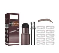 Kit de pochoir à sourcils, tampon à sourcils, façonneur de sourcils avec 10 pochoirs à sourcils réutilisables et 2 pinceaux à sourcils, tampon professionnel imperméable à l'eau, poudre d'ombre à