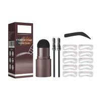 Kit de pochoirs à sourcils, tampon à sourcils, tampon à sourcils avec 10 pochoirs à sourcils réutilisables et 2 pinceaux à sourcils, tampon professionnel étanche à l'eau, poudre d'ombre à sourcils 3