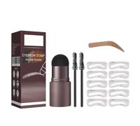Kit de pochoirs à sourcils, tampon à sourcils, tampon naturel pour sourcils avec 10 pochoirs à sourcils réutilisables et 2 pinceaux à sourcils, tampon professionnel étanche à l'eau, poudre d'ombre à