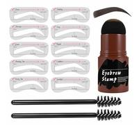 Kit de pochoirs et tampons parfaits pour sourcils avec pinceau à sourcils, kit de tampon à sourcils en une étape, applicateur en éponge, étanche, durable, kit de pochoirs à sourcils avec 10 pochoirs à